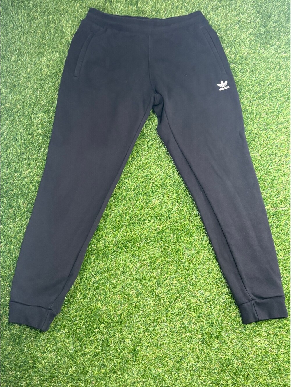 Adidas Black Cotton Jogger Sweatpants, Unisex Adults L